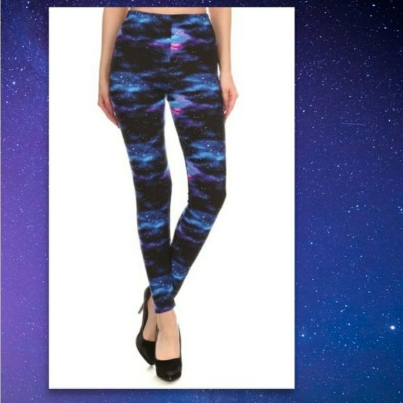 Galaxy Leggings Space Leggings Shooting Star Best Seller Super Soft New With Tag - Picture 6 of 12